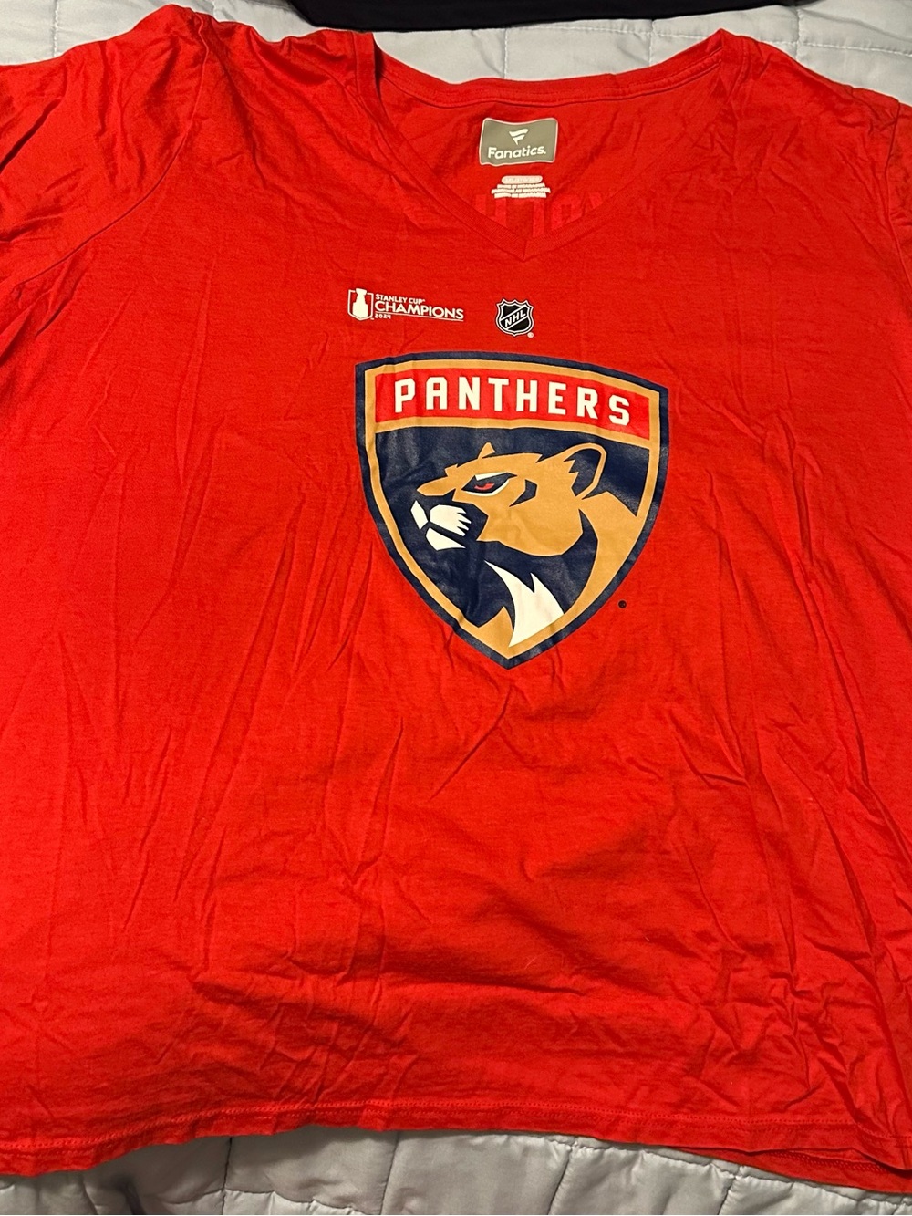 Fanatics Red Panthers Logo Short Sleeve Tee